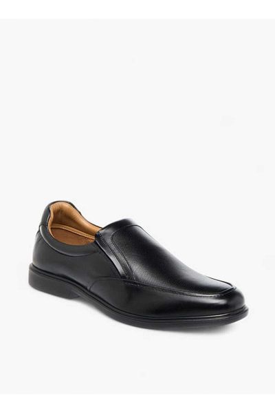 Duchini Men's Leather Textured Slip-On Loafers