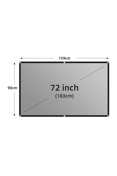 LEJIADA 72 inch LEJIADA Projector Screen 60-133 Inch Metal Grey Anti-Light 16:9 Portable Black Border With H