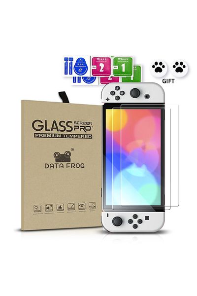Choice 2pcs Switch Oled Data Frog Tempered Glass Screen Protector Compatible-nintendo Switch Oled 9h Hd Cle