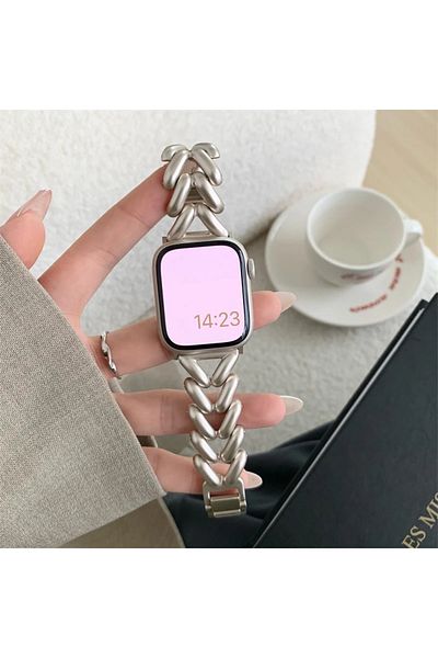 Choice 42mm 44mm 45mm 49mm Starlight Luxury Love Heart Metal Strap For Apple Watch Band Ultra 44mm 45mm 41m