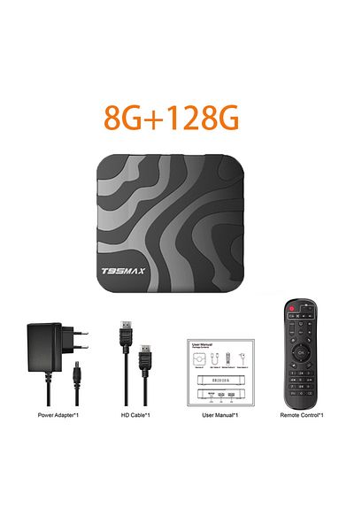 BLKJ US Plug 8G 128G Normal Remot New H618 Android 14 T95 Max Smart TV Box Double Wifi 2.4G&5.8G 6K 3D Ra