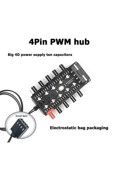 Choice 4D TEUCER PC Cooler Fan HUB 1 to 10 12V 4 Pin PWM Splitter Extension Supply Socket Concentrator