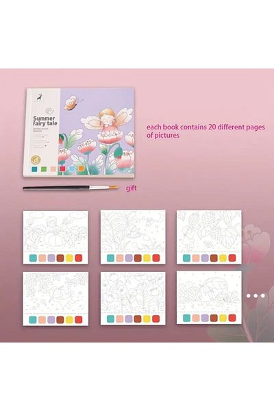 Choice Pink 1PcsWatercolor Painted Notes Children's Set Painting, Filling, Watercolor Pigment Painted Book