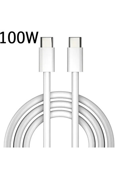 Choice كابل شحن سريع USB Type C إلى USB C أبيض بطول 2 متر وقوة 100 واط، بقدرة 100 واط/5 أمبير، متوافق مع أجهزة ماك بوك تي..