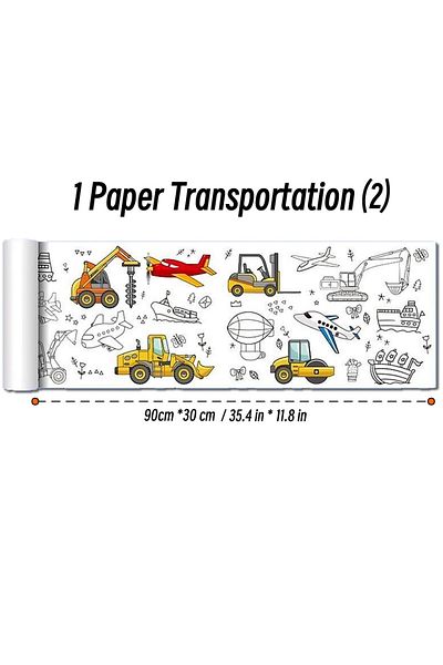 Choice 1 Paper Traffic 2 90cm Animal Canvas Children's Drawing Roll DIY Coloring Paper Roll Color Filling G