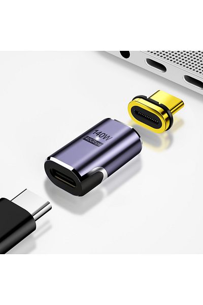 Choice محول مستقيم NNBILI 140 واط USB4.0 40 جيجابت في الثانية Thunderbolt3 مغناطيسي من النوع C إلى USBC شحن سريع مغناطيسي C