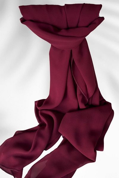Amine Hüma Chiffon Shawl 75*180 Burgundy