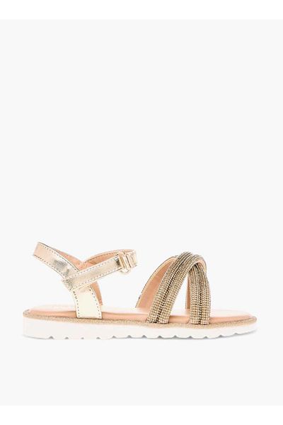 Juniors Embellished Sandals with Hook and Loop Closure