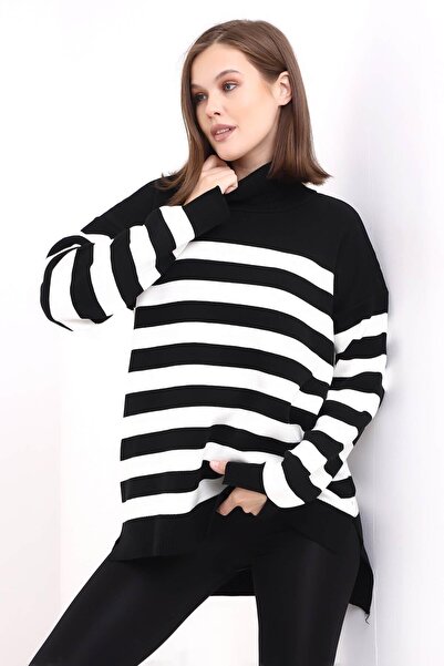 Irmak Kerekli В'язана туніка з високим коміром у смужку 1416