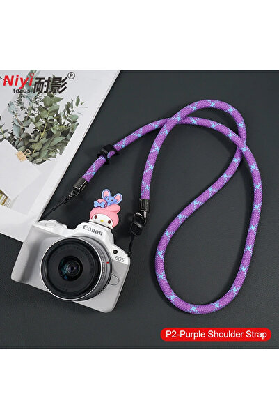 Choice حزام كتف للكاميرا بنمط أرجواني عالمي مناسب لكاميرات نيكون وباناسونيك و...