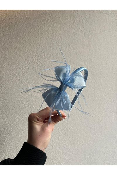 SavBrand Blue Feather Bow Maternity Crown