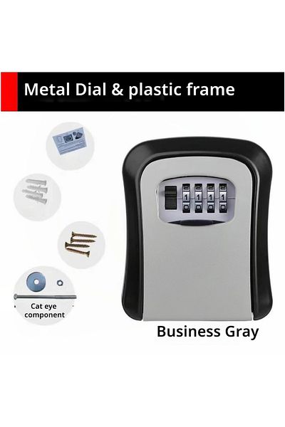 Choice Grey ABS Metal dial Key Lock Box 4 Digit Password Cat Eye Mounted ABS Metal Dial Storage Management