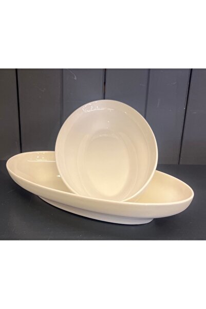 ACAR Porselen 2 Li Kayık 32 x 17,5 Cm Tabak