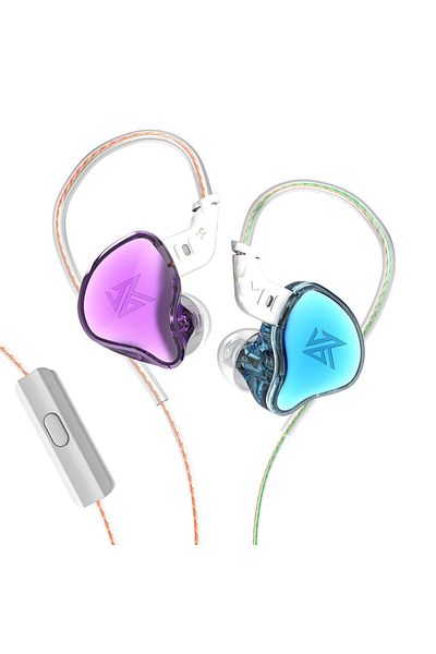 KZ blue purple MIC KZ EDC Earphones 1 Dynamic HIFI Bass Earbuds In Ear Monitor Headphones Sport Noise
