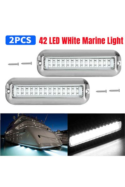 Choice 2pcs White 42 Led Waterproof Marine Boat Led Light Underwater Pontoon Transom Lamp Yacht Cabin Deck