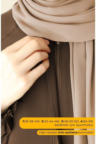 suhneva Asel Mevlana Flared Ferace Brown