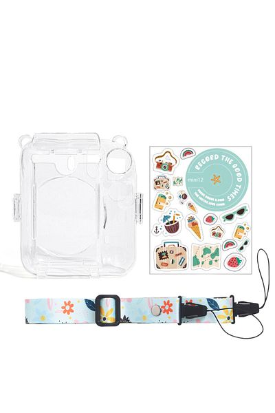 Choice light green For Fujifilm Instax Mini 12 Transparent Camera Case With Photo Storage Bag Crystal Shell
