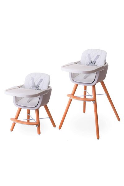 TEKNUM Premium Dual Height Wooden High Chair - White