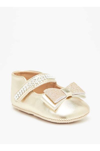 Barefeet Bow Accent Booties with Hook and Loop Closure