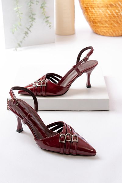 Santamarina Women's Amaris Burgundy Classic Heeled Shoes