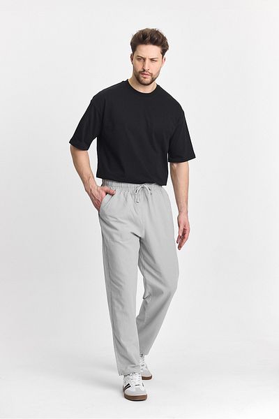 COMBİNE MİCHAİL Men's Gray Color Regular Fit Basic Trousers