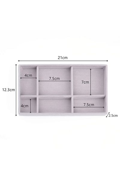 Choice Gray-6slot Velvet Jewelry Box Display Tray Drawer Storage Jewellery Holder For Ring Earrings Necklac