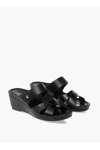 Le Confort Le Confort Cross Strap Slip-On Comfort Sandals with Wedge Heels