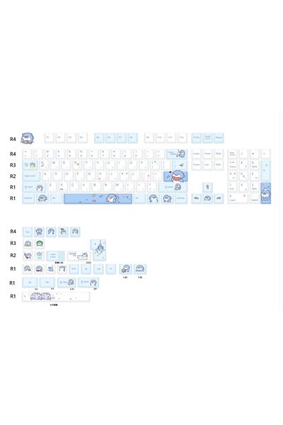 Choice Korean 131 Keys Cute Shark Theme Keycaps Cherry Profile PBT Customized DIY Key Caps Kit for Mechanic