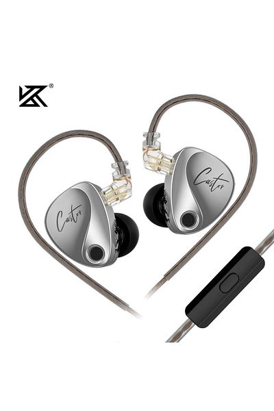 KZ Harman MIC KZ Castor In Ear HiFi Earphone 2DD Dynamic High-end Tunable Balanced Armature Earphones M