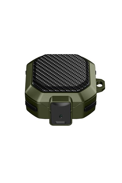 Choice Army Green Carbon Fiber Switch Lock Earphone Case For Samsung Galaxy Buds 2 Pro FE Live Cover Full P