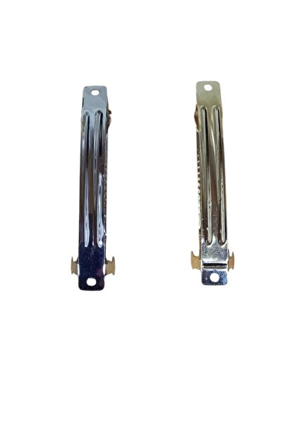 Kezban Tekstil 8 cm Silver and Gold Color Metal Clasp Clip - 10 Pcs Blank Unadorned