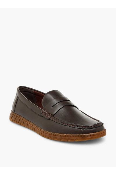 LBL by Shoexpress Textured Slip-On Loafers with Cutout Detail