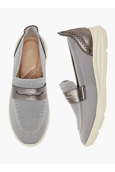 Flora Bella by Shoexpress Flora Bella Textured Slip-On Loafers with Cutout Detail