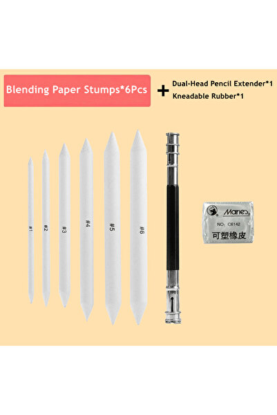 Choice 8Pcs Value Set A Blending Stumps and Tortillions Paper Art Blenders Sa...