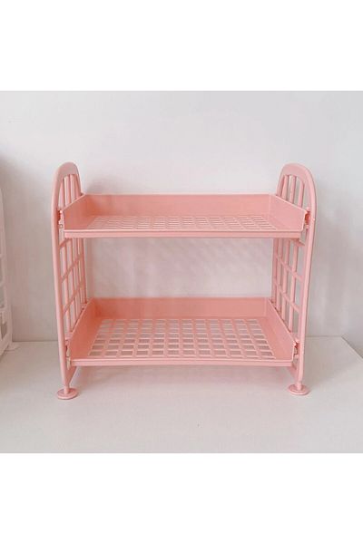 Choice Pink 1PC High Appearance Horizontal Desktop Storage Shelf Simple Multi-storey Dormitory Storage Shel