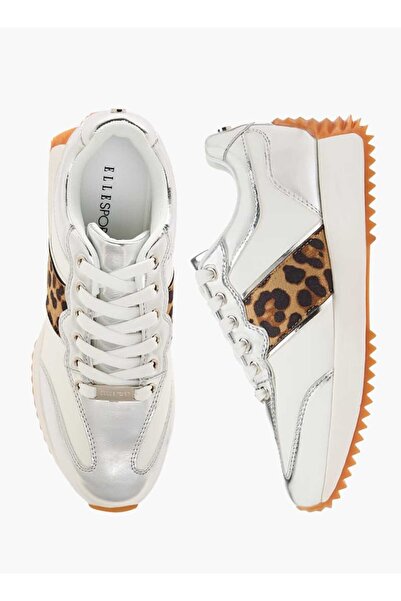 ELLE Women's Animal Print Sneakers with Lace-Up Closure