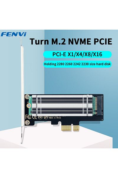 fenvi Grey PCIE X1 FENVI M.2 NVME to PCIe 4.0 Adapter With Aluminum SSD Heatsink 64Gbps M.2 SSD Gen4 PCIe
