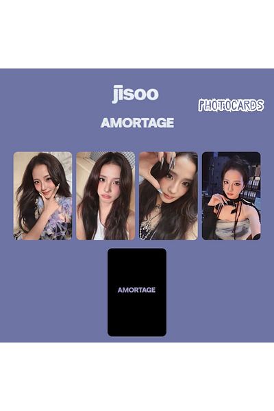 Kpop Dünyasi Blackpink Jisoo'' Amortage'' Photocards Set Purple
