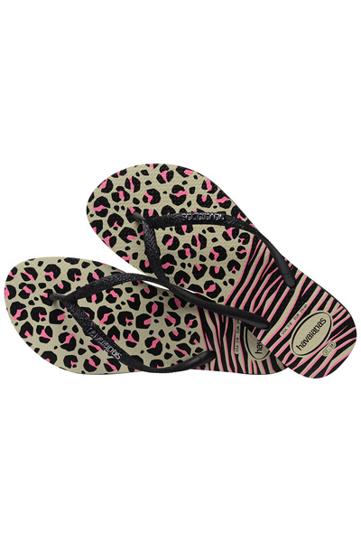 Havaianas Papuci de damă Slim Animals Mix Black