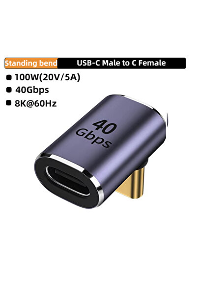 Choice CM-CG LT USB4.0 40Gbps OTG type C 90 degree Adapter 100W 5A USB C to Type C Fast Charging Converter