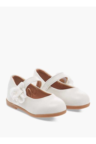 Flora Bella by Shoexpress Flora Bella Floral Accent Detail Mary Jane Shoes with Hook and Loop Closure