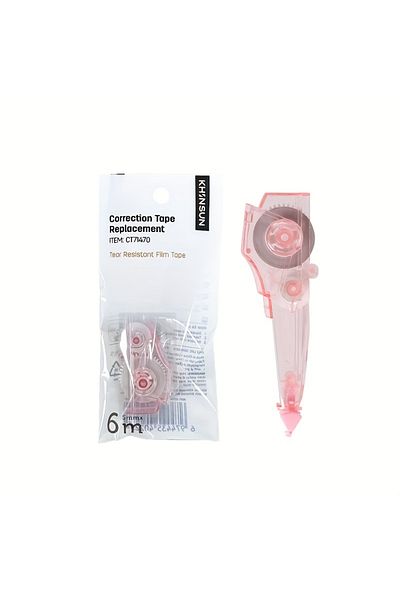 Choice Refill Pink KHINSUN School Correction Tape with Refill Pen Style White Out Corrector Easy Replaceabl