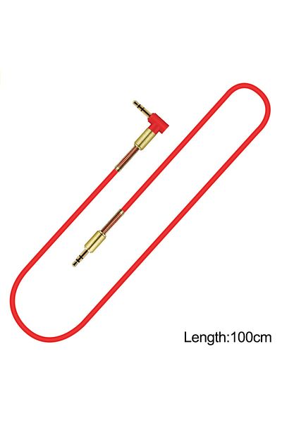Choice red NNBILI 3.5mm Jack Audio Cable3.5mm Car Spring AUX Cable Gold Plated jack male to male speaker ca