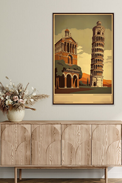 qoeuyl boutique Ζωγραφική με αφίσα με θέμα ρετρό Ιταλία Νο: 8 18x27 MDF