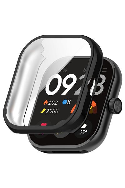 Choice for Redmi Watch 4 Black Soft Full Case+Tempered Glass For Redmi Watch 4 Protective Cases Screen Prot