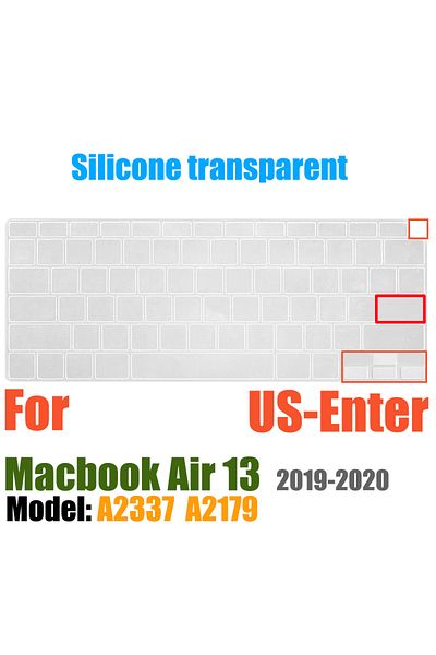 Choice غطاء لوحة مفاتيح شفاف أمريكي A2337 لجهاز MacBook Air مقاس 13 بوصة إصدار 2022 2021 2020 A2337 M1 A2179 مع غطاء