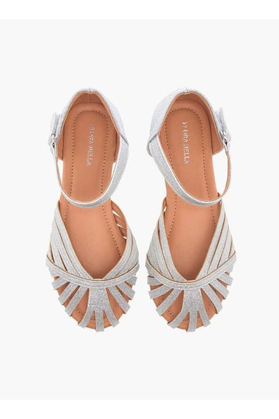 Flora Bella by Shoexpress Flora Bella Strap Detail Ballerina Shoes with Hook and Loop Closure