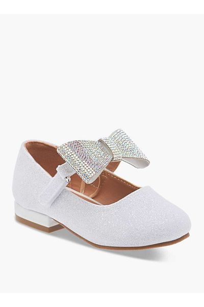 Flora Bella by Shoexpress Floral Bella Bow Embellished Ballerina Shoes with Hook and Loop Closure