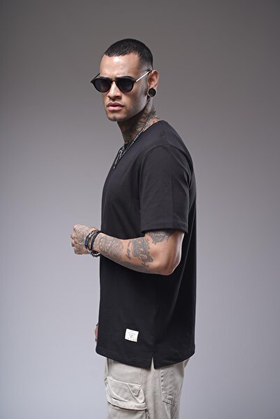 king brich Ανδρικό μπλουζάκι με κανονική εφαρμογή με λαιμόκοψη Lycra Plain Basic