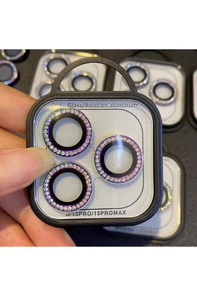 Choice 15proMax(3pcs dazzling Diamond Camera Protector Film For iPhone 14 15 Plus 15 Pro Max Lens Protecti